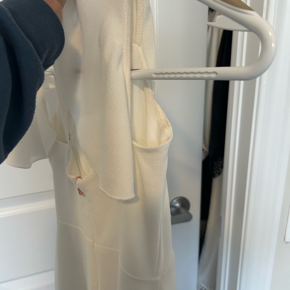 White Asymmetrical Ruffled Maxi Dress - Picture 5 of 5